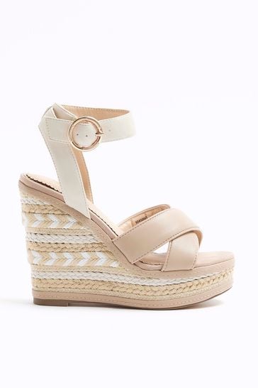 River Island White Espadrille Wedge Sandals