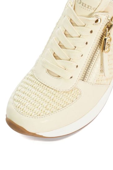 Dune London Natural Eilin Zip Detail Wedge Trainers