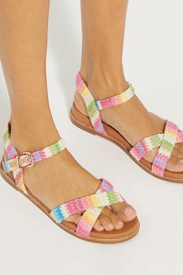 Buy Dune London Pink Lassey Cross Strap Sandals from Next Italy