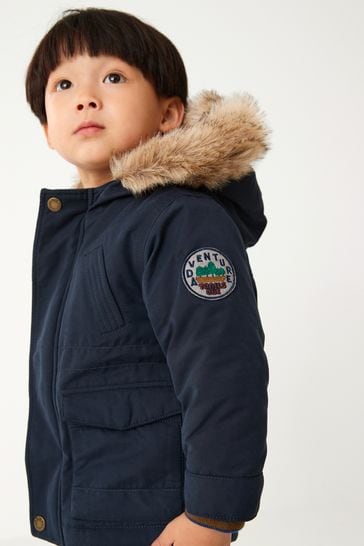 Navy blue outlet parka jacket