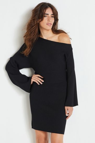 Black off the shoulder jumper dress 2025