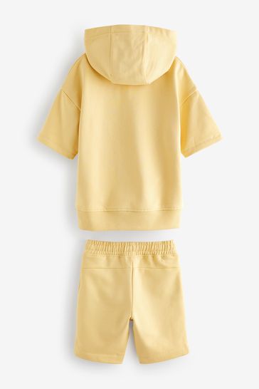 Yellow short sleeve hoodie cheap