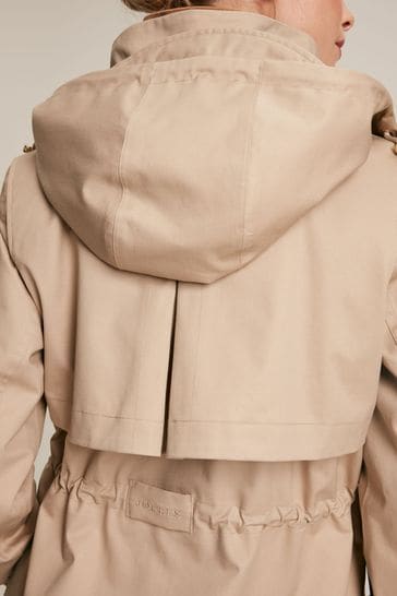 Buy Joules Harpsden Beige Waterproof Long Raincoat with Hood from