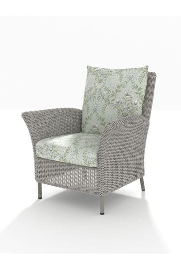 Laura Ashley Sage Green Garden Wilton Lounging Chair in Parterre Sage Cushions