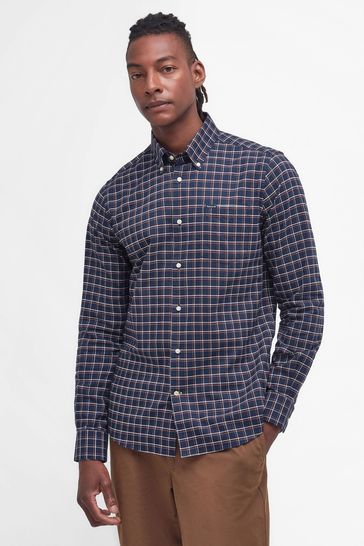 Barbour® Navy Blue Harthorpe Tattersall Check Shirt