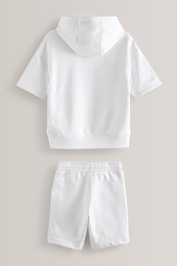 Buy White Short Sleeve Hoodie and Shorts Set 3 16yrs from Next Bahrain