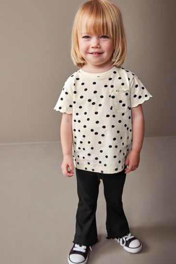 Black polka dot t shirt deals