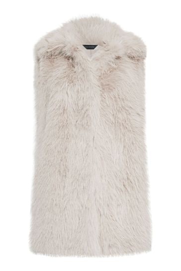 New look grey faux fur gilet best sale