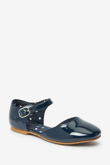 Navy Blue Patent Mary Jane Shoes