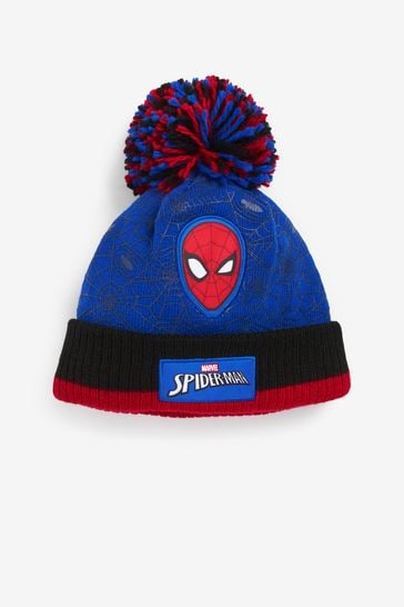 Blue Spider-Man Knitted Pom Hat (1-10yrs)