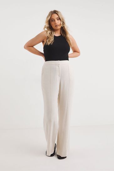 Buy Simply Be Nude Linen Wide Leg Trousers from Next Ireland