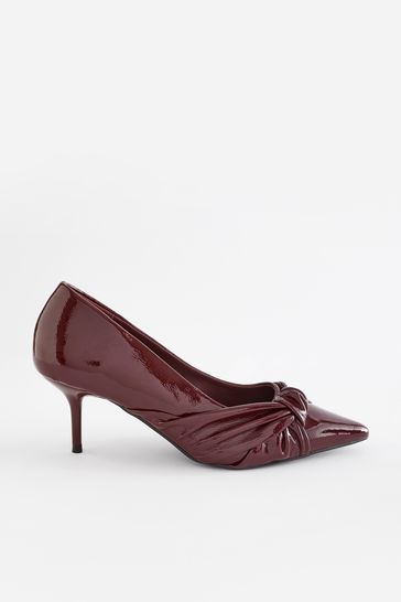 Buy Berry Red Forever Comfort Asymmetric Bow Kitten Heels from