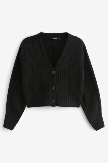 Buy Black Rib Dolman Sleeve Cardigan from Next Luxembourg