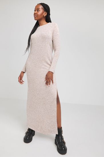 Buy Simply Be Cream Marl Cosy Marl Maxi Dress from Next USA