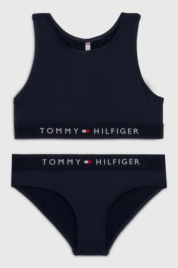 Tommy Hilfiger Blue Crop Top Bikini Set