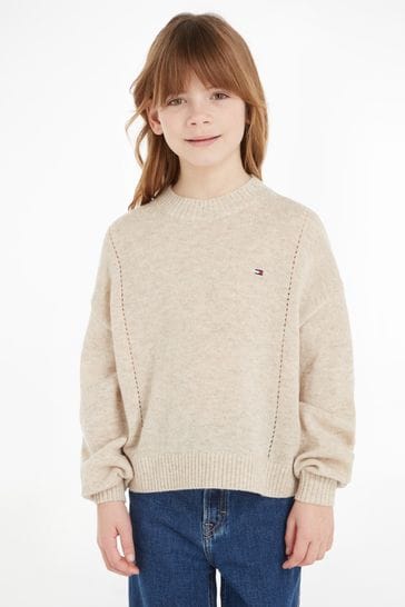 Tommy Hilfiger Kids Cream Essential Soft Wool Sweater