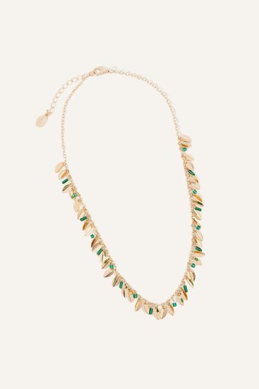 Buy Accessorize Green Leaf and Bead Necklace from Next Australia