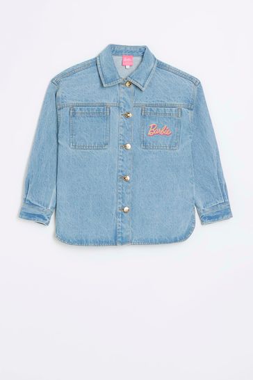 Buy River Island Girls Blue Barbie Denim Jacket from Next Luxembourg