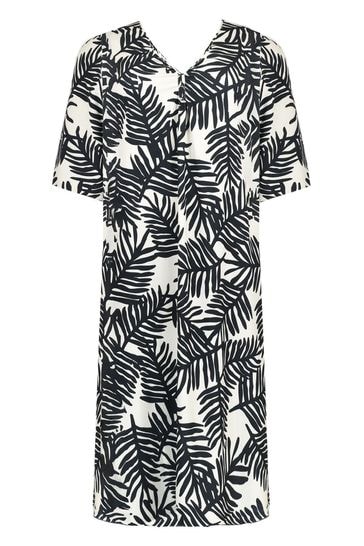Black palm shop print dress