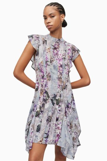 Buy AllSaints Grey Fleur Lucia Dress from Next Luxembourg