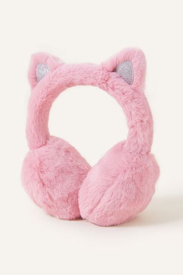 Angels by Accessorize Pink Faux Fur Fluffy Cat Earmuffs