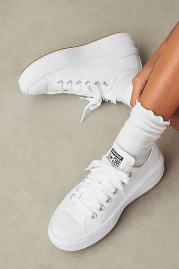 Buy Converse White All Star Move Chuck Ox Platform Trainers from
