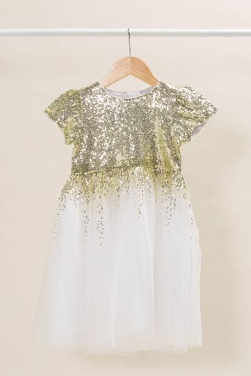 Miss Sequin Top Waterfall Tulle Dress