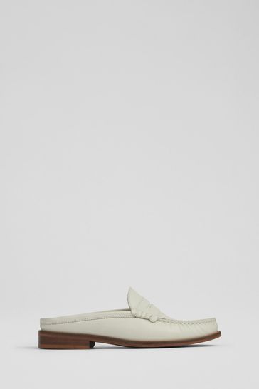Cream backless loafers top