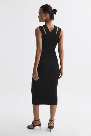 Black midi best sale strap dress