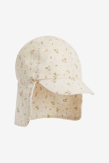 Cream Floral Legionnaire Hat (3mths-10yrs)
