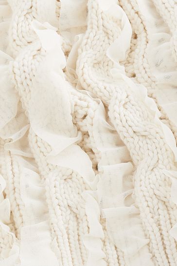 White sales ruffle sweater