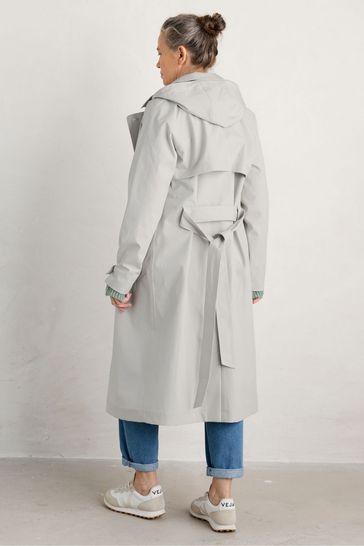Buy Seasalt Cornwall Grey Petite Penweathers Waterproof Trench 100 Cotton Coat from Next Kuwait