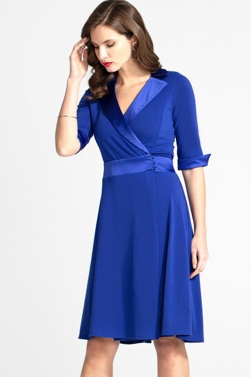 Fit and best sale flare wrap dress