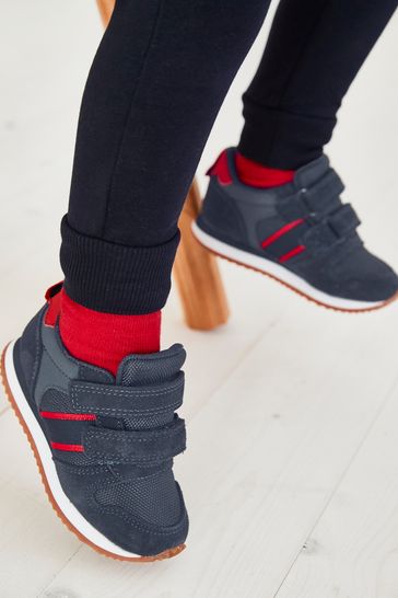 Red and navy blue sneakers store