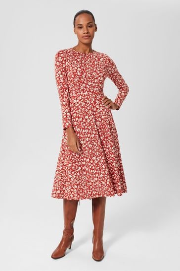 Hobbs red and black dress discount