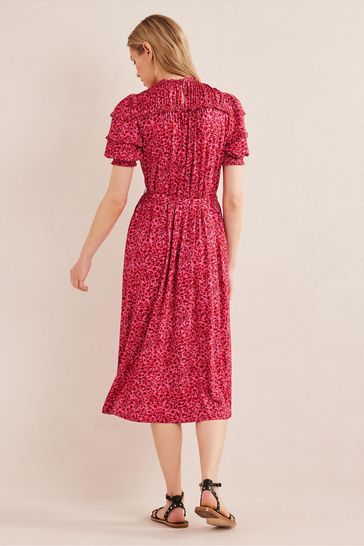 Buy Boden Pink Yoke Detail Jersey Midi Dress from Next Luxembourg