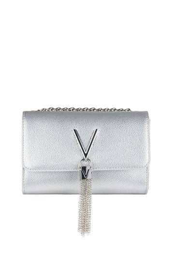 Valentino Bags Grey Divina Chain Crossbody Tassel Bag