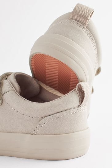 Stone Cream Wide Fit G Two Strap Touch Fastening Shoes