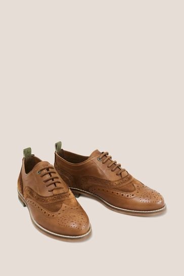 White Stuff Natural Thistle Leather Lace Up Brogues