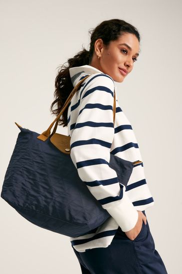 Joules Edie Navy Quilted Tote Bag