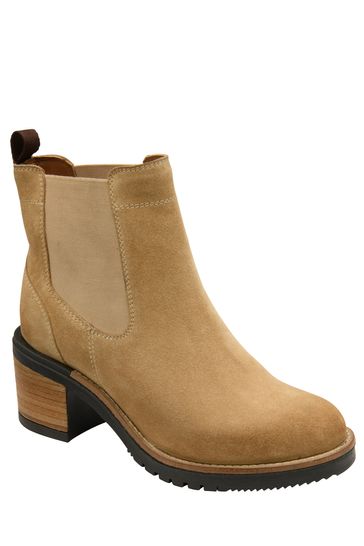 Ravel Brown Suede Leather Cleated Sole Chelsea Boots