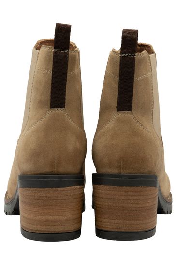 Ravel Dark Brown Leather Cleated Sole Ankle Boots