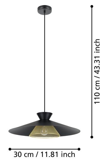 Eglo Black Grizedale Single Pendant Ceiling Light