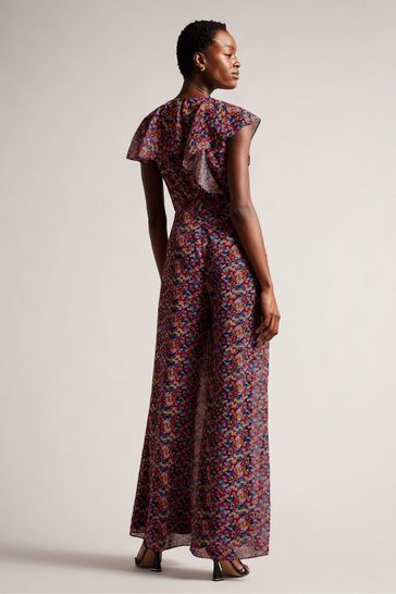 Ruffle front jumpsuit outlet