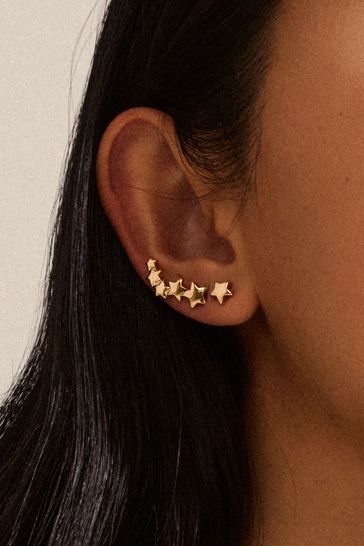 Buy PILGRIM Gold Recycled Ava Crawler Star Earrings from Next Ireland