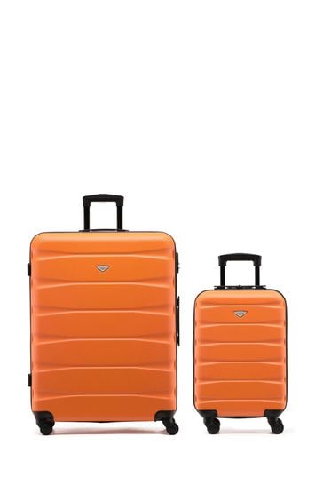 Set Of 2 Large Check-In & Small Carry-On Hardcase Travel Suitcase