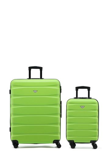 Set Of 2 Large Check-In & Small Carry-On Hardcase Travel Suitcase