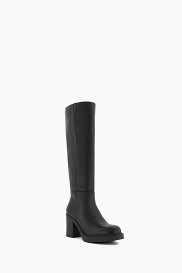 Buy Dune London Tinaz Bump Toe Chelsea Knee High Black Boots from