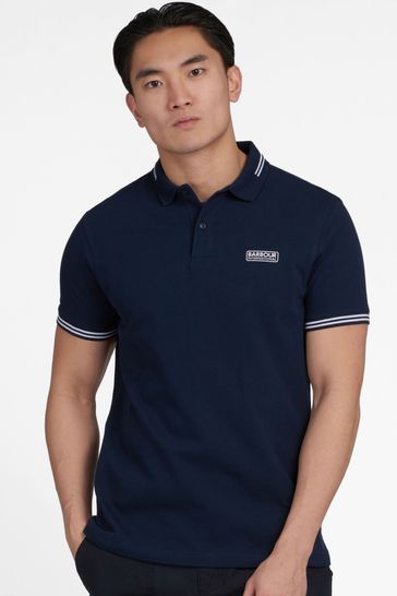Barbour International Blue Essential Tipped Polo Shirt