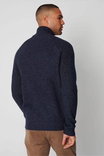 Blue turtle neck jumper cheap